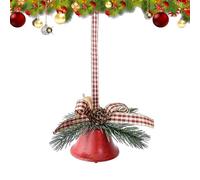 Cloches de Noël pour Décoration,Ornement Saisonnier avec Nœud Et Aiguilles De Pin,Cloches de Noël Rustiques - pour Rassemblement De Vacances Manteau De Cheminée Hivernal Bureau Maison Pièce