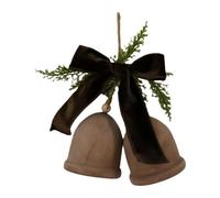 Cloches de Noël pour la décoration Pendentif Rustique en Bois avec Un nœud | Décorations de cloches à suspendre pour l'intérieur pour intérieur/extérieur, branche d'arbre, mur, fenêtre, coin,