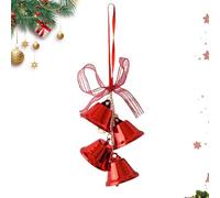 Cloches de Noël pour porte | Décoration de Noël artisanale en métal - Cloche de style rustique avec nœud - Pour intérieur et extérieur, porte, arbre de Noël, maison, étagère, maison de campagne, bod