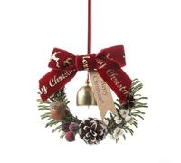 Cloches de Noël pour porte en métal épais et ficelle de jute solide, produisant des sonneries joyeuses et ajoutant du charme classique aux décorations de vacances et aux espaces extérieurs (D)