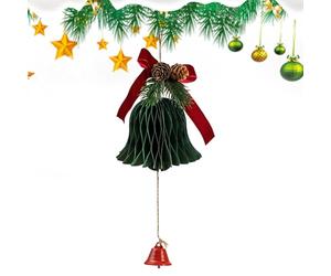 Cloches de Noël rustiques - Ornements de Noël en papier | Décorations festives traditionnelles | Collection d'accents décoratifs inspirés du patrimoine d'hiver avec guirlande de Noël présentoir pour p