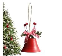 Cloches de Noël rustiques vintage - Cloches de Noël en métal - Cloches de Noël antiques en fer massif avec nœud/baies de Noël pour décoration murale de jardin