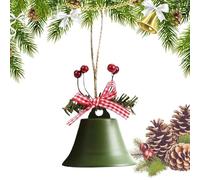 Cloches de Noël rustiques vintage - Cloches de Noël en métal - Cloches de Noël antiques en fer massif avec nœud/baies de Noël pour décoration murale de jardin