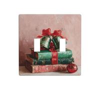 Cloches de Noël vintage vertes vintage livres double gang à bascule plaque murale interrupteur décor taille standard - 11,4 x 11,4 cm
