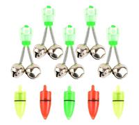 Cloches de pêche avec, cloches pour canne à pêche et - Alarme d'appât à poisson 5X, indicateur de pêche de nuit LED Alarme d'appât de pêche Alarme d'appât portable Bell Rod Clip Pointe pour la pêche