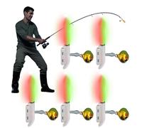 Cloches de pêche pour canne à pêche - Alarme électronique portable à LED - Kit de 5 nuits - Pour la carpe, le poisson-chat, la pêche sur glace et en mer, dans un lac, une rivière, un surf, des