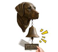 Cloches de porte amusantes en forme de chien - Carillon mural rustique sur le thème des animaux - Décoration murale pour portail, jardin, cour, maison