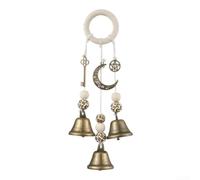 Cloches de sorcière en fer avec breloque clé lune | Trois cloches enchanteresses, symboles de t de lune, énergie négative, protection mystique, flair spirituel