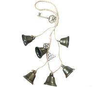 Cloches de sorcière rustiques en bronze tricotées à la main avec corde de chanvre, 2 pièces carillons éoliens pour porte de jardin extérieure décoration saisonnière