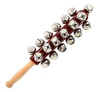 Cloches de traîneau - 32 x 7 x 5 cm avec poignée en bois, cloches musicales portables, hochets à percussion | Parfait pour la maison, l'école, l'éducation précoce, les aides pédagogiques, les vacances