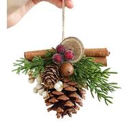 Cloches De Vacances Festives en Or Rouge Vert Ornements Métal Pomme Pin Bois pour Cloches d'arbre Noël Intérieure Et Extérieure Décorations Or Rouge Vert