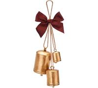 Cloches de Vache, Cloches de Noël Or 14 Pouces Vintage 3 Vache Rustique avec Corde Suspendue en Jute et nouette en métal Arc en métal Suspendu pour Les couronnes Jardin décor