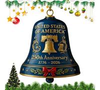 Cloches décoratives - 2.36x2.36 pouces - cloches pour personnes âgées | US 250th décoration de vacances sculptée décorations pour le chemin de porte face rétro Noël -, décoration de Noël pour les