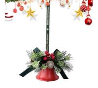 Cloches décoratives de Noël, décoration saisonnière avec nœud et aiguilles de pin, style rustique, pour fête, porche, cheminée, bureau, maison, centre de table