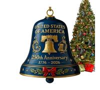 Cloches Décoratives Pour Fêtes | Cloche Commémorative du 250e Anniversaire des États-Unis - Carillons à Vent avec Motif Sculpté pour Arbre de Noël Jardin Festival Arrière-cour École Cheminée Parc Allé