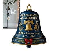 Cloches en fer | Cloche patriotique américaine 250e - Carillon éolien à motif sculpté rétro pour porte d'entrée, allée, arbre de Noël, clôture, parc, jardin, festival, école, cheminée