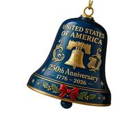 Cloches en métal commémoratives du 250e Anniversaire, décoration de Vacances de Noël pour la Maison, d ' Arbre, Ornement de Collection, Cloches de Vacances en métal Poli