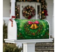 Cloches - Housses de boîte aux lettres magnétiques pour décoration de porte d'entrée, couronne de Noël, nœud de Noël, 53,3 x 64,9 cm, vert