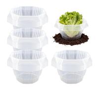 Cloches - Lot de 20 Colliers Anti-limaces avec Capuchons, Tunnels de Jardin Transparents, Bouchons de Flux d'air réglables, abris de Protection des, Housses de barrière pour semences