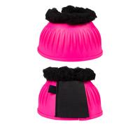 Cloches pour cheval en caoutchouc avec fourrure HKM Atlanta Neon Rose S