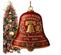 Cloches pour sapin de Noël - Décoration de vacances, pendentif cloches patriotiques, accessoires d'ambiance de vacances, décoration de Noël pour fêtes en plein air, chambre à coucher, salon, rebord de