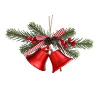 Cloches pour Sapin de Noël,Suspension Décorative Rustique en Forme De Nœud | Couronne Style Ferme avec Cloches Pendentives,pour Extérieur Porte D'Entrée Maison Manteau Hiver Mariage