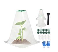 Cloches protection for plantes de jardin Animals, lot de 30 mini-serres transparentes, pots de pépinière, cloches réutilisables avec 50 attaches de câble, 10 étiquettes for plantes, protège(20pcs)
