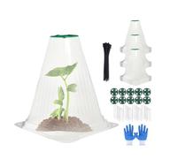Cloches protection for plantes de jardin Animals, lot de 30 mini-serres transparentes, pots de pépinière, cloches réutilisables avec 50 attaches de câble, 10 étiquettes for plantes, protège(30pcs)