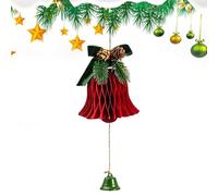 Cloches rustiques de Noël - Décorations de vacances en papier | Décorations festives traditionnelles | Collection d'accents décoratifs pour célébrations d'hiver inspirées du patrimoine avec guirlande