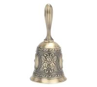 Clochette à Main en Alliage de Zinc, Cloche de Sonnerie de Noël, Polyvalente pour Dîner, Hôtel, Appel, Rétro, Motif Rose, Artisanat en Métal
