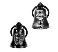 Clochette Croix Gardienne pour Motos : Clochette double face Jésus Gremlin, porte-clés, accessoires moto, cadeau viking porte-bonheur pour hommes et femmes
