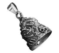 Clochette de moto - Charme de garde de crâne, pendentif en métal poli | Sonnette Exorciste de style dragon pour clés, voiture, sacs, direction de conduite, idée cadeau de motard pour la