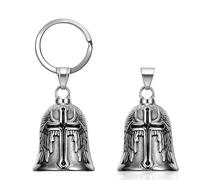 Clochette de Moto, Clochette de Biker pour Moto, Accessoire de Sonnette ou Porte-Clés Guardian Bell, Acier Inoxydable Moto en Forme d'ange Gardien à Suspendre