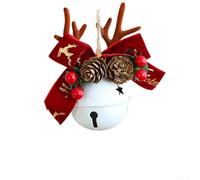 Clochette de Noël à suspendre pour fenêtres, arbres, maisons et hôtels, décoration saisonnière à suspendre pour décoration festive (nœud blanc rouge)