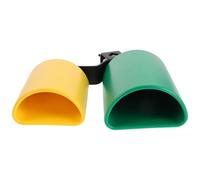 Clochette Double Montée à Percussion Bicolore Métal et Plastique | Design Accrocheur Extrémités Codées par Couleur, Structure Montée Jumelée, pour e Musique et Jam Latin