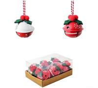 Clochette en fer à suspendre avec pomme de pin, baies et feuilles pour décorations saisonnières avec effet de grelot sonore pour la joie des fêtes (C)