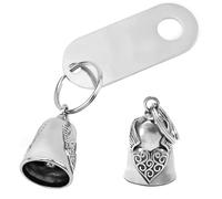 Clochette Moto Cloche Gardienne Cloche Moto Porte Bonheur Biker Clochette Porte-Bonheur Moto Guardian Bell Créatif Forme Cloche d’Ange Design Porte-Clé Suspendu Pendentif Personnalisé (Argent)