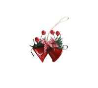 Clochette Noel Christmas Decoration Double Trumpet Bell Metal Window Xmas Tree Pendant Merry Decor Ornaments pour la Décoration(Red)