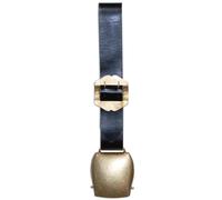 Clochette plate avec collier en cuir - diff. tailles entièrement montée