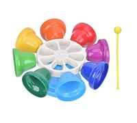 Clochettes à main 8 tons, couleur arc-en-ciel, tambourin musical pour enfants, accessoires d'instruments pour enfants, apprentissage éducatif, métal et plastique