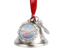 Clochettes de Noël légères et durables en métal à suspendre 4,8 x 4,5 cm, plumes de flèche pour arbre, maison, décorations de vacances
