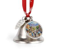 Clochettes de Noël légères et durables en métal à suspendre 4,8 x 4,6 cm, décoration de Noël d'art urbain pour arbre, maison, décorations de vacances