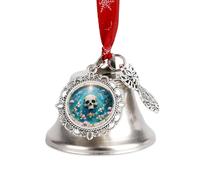 Clochettes de Noël légères et durables en métal à suspendre 4,8 x 4,6 cm, décoration de Noël en forme de crâne de poisson koï pour arbre, maison, décorations de vacances