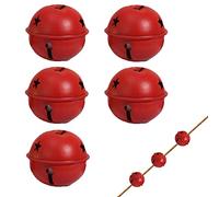 Clochettes de Noël - Lot de 5 cloches rustiques avec bruit de sonnerie - Décoration de sapin de Noël - Pendentif vintage à suspendre - Cloches de Noël - Masse de cloche de Noël - M