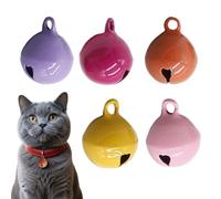 Clochettes Pour Collier D'Animal, Lot De 5 Clochettes Colorées Pour Collier Canin, Accessoires Pendentifs Métalliques À Son Cristallin, Décoration Sonore Pour Promenade D'Animaux De Taille Petite Moye