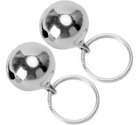 Faceuer Clochettes Rondes pour Animaux de Compagnie, clochettes en cuivre Robustes résistantes à la Corrosion pour Animaux de Compagnie chromées avec Porte-clés pour l'extérieur pour Chien(Silver)