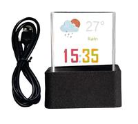 Clock 3D Hologram, WiFi Desk Clock, 3D Photo Display Clock, Transparent Digital Clock, Desk Decor Clock, Real-Time Weather Station, GIF Animation Clock, Photo Album Clock, Holographic Desk Clock, Home