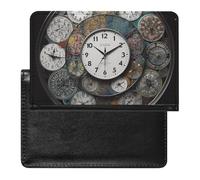 Clock Art Étui de protection pour passeport avec blocage RFID, porte-carte d'identité, portefeuille de voyage sécurisé pour passeport, tickets, cartes de crédit, style, taille unique, Style :, Taille