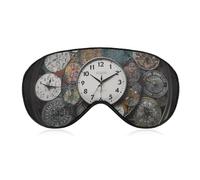 Clock Art Masque pour les yeux, masque de sommeil latéral léger, masque de sommeil, coussinet nasal et bande élastique pour enfants, femmes et hommes
