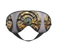 Clock Art Print Masque doux pour les yeux - Sommeil confortable, bloque la lumière, couverture complète des yeux, idéal pour les voyages, la méditation